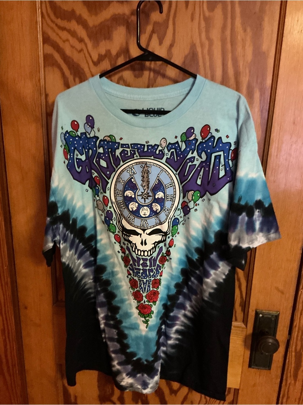 Grateful Dead Midnight Hour Tie Dye Tee XL Liquid Blue New Graphic Shirt - Picture 4 of 8